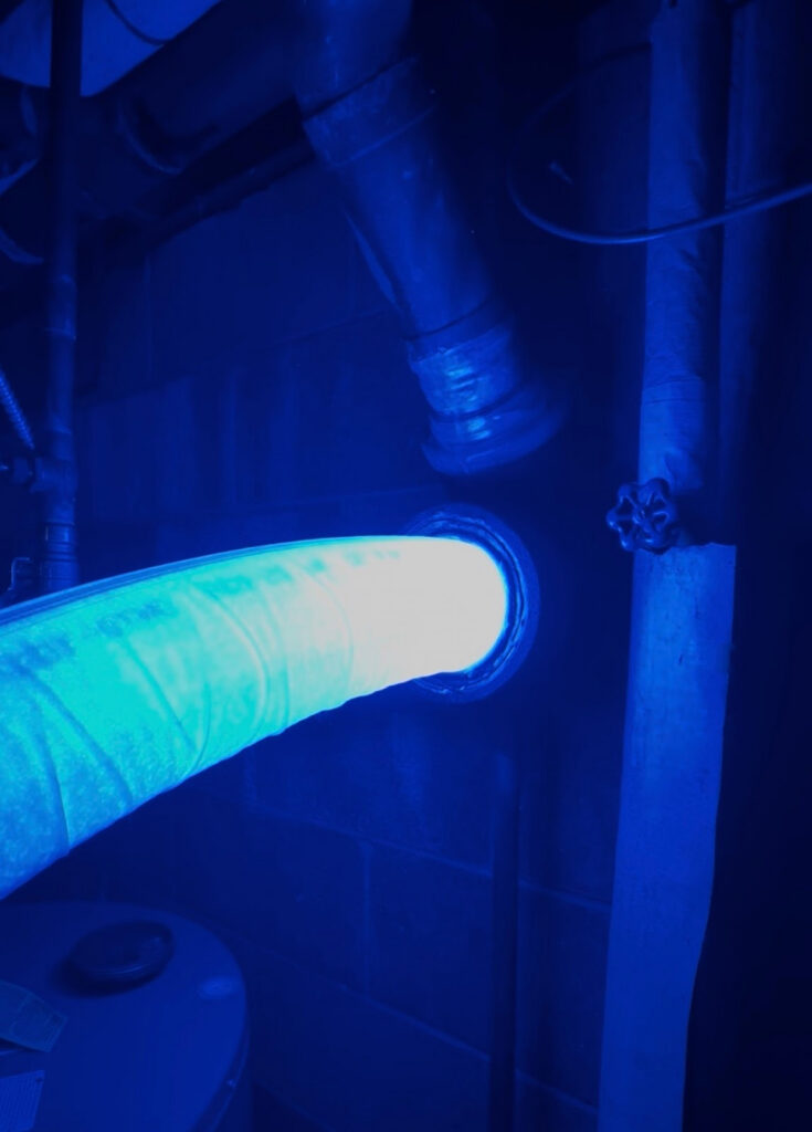 Bluelight Cured In Place Pipeliner Installation during trenchless sewer repair service in Ann Arbor, MI