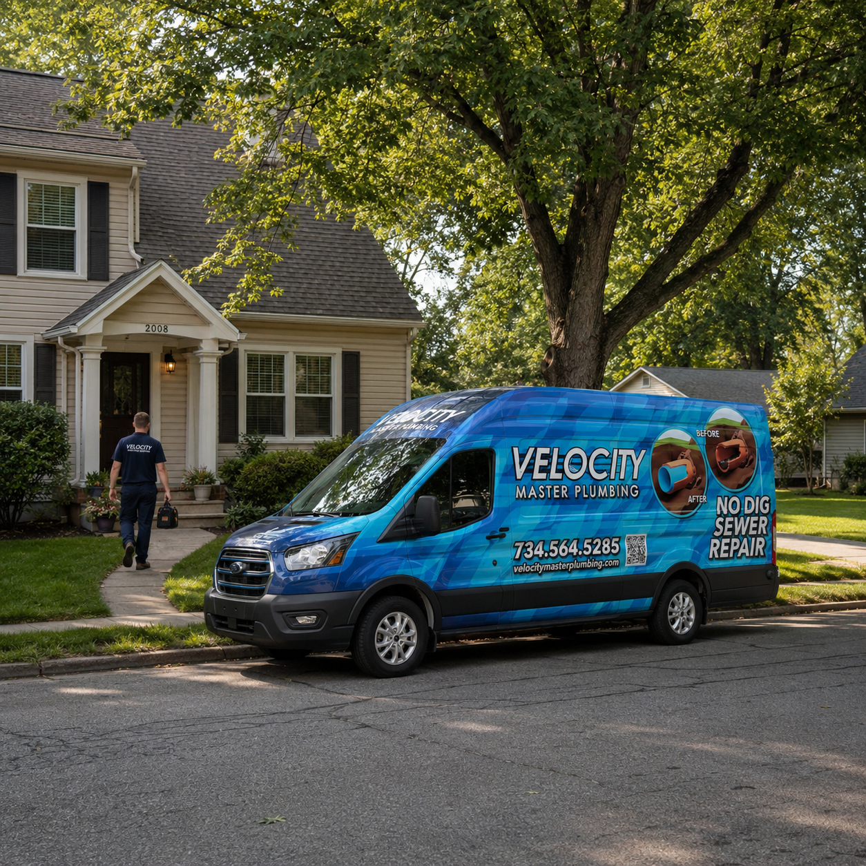 Velocity Master Plumbing technician providing plumbing service in Ann Arbor Michigan